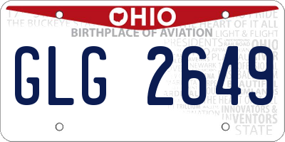 OH license plate GLG2649