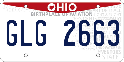 OH license plate GLG2663