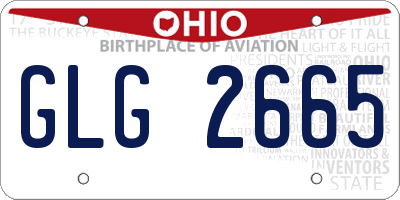 OH license plate GLG2665