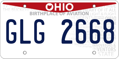 OH license plate GLG2668