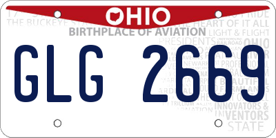 OH license plate GLG2669