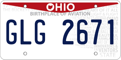OH license plate GLG2671