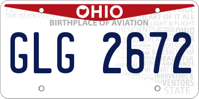 OH license plate GLG2672