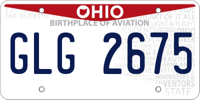 OH license plate GLG2675