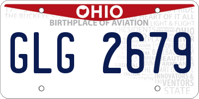 OH license plate GLG2679