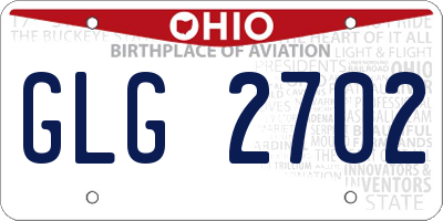 OH license plate GLG2702