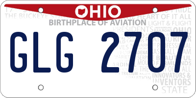 OH license plate GLG2707