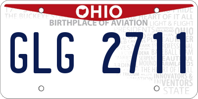 OH license plate GLG2711