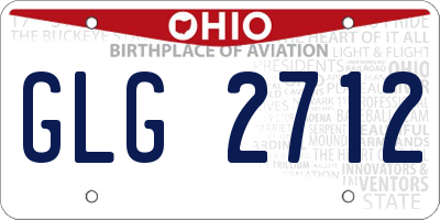 OH license plate GLG2712