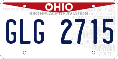 OH license plate GLG2715