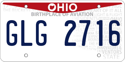 OH license plate GLG2716