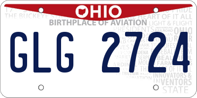 OH license plate GLG2724