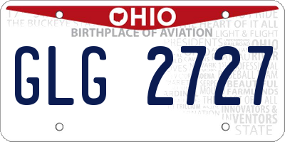 OH license plate GLG2727