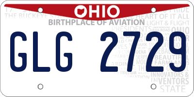 OH license plate GLG2729