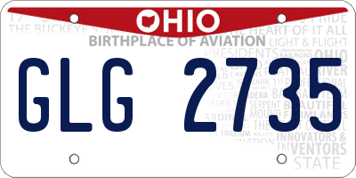 OH license plate GLG2735