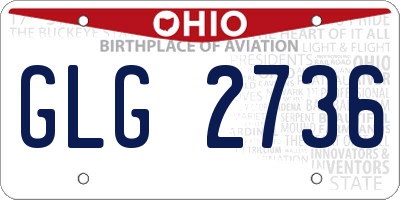 OH license plate GLG2736