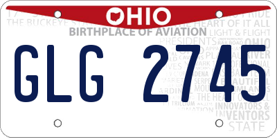 OH license plate GLG2745