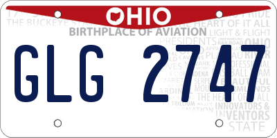 OH license plate GLG2747