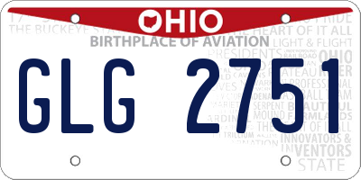 OH license plate GLG2751