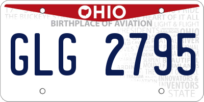 OH license plate GLG2795