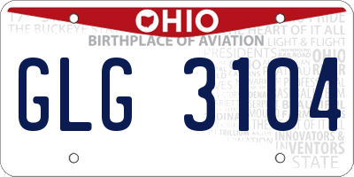 OH license plate GLG3104