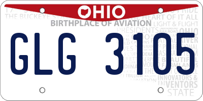 OH license plate GLG3105