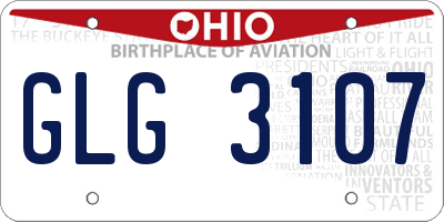 OH license plate GLG3107
