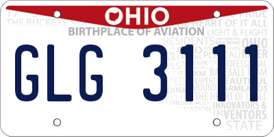 OH license plate GLG3111