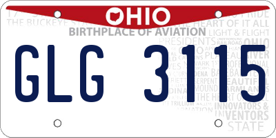 OH license plate GLG3115