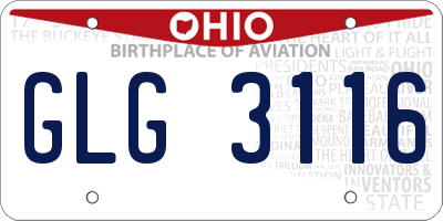 OH license plate GLG3116