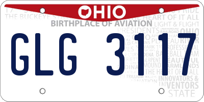 OH license plate GLG3117