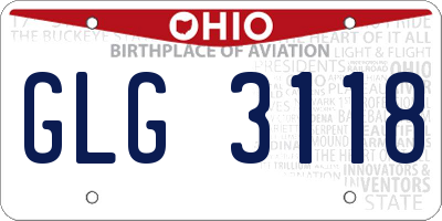 OH license plate GLG3118