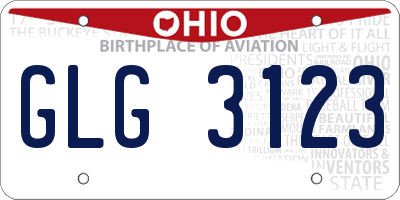 OH license plate GLG3123