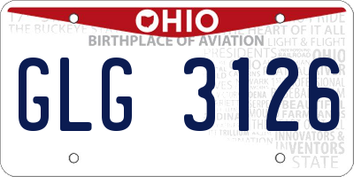 OH license plate GLG3126