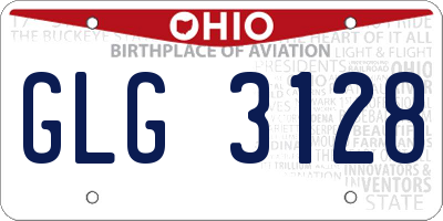OH license plate GLG3128