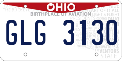 OH license plate GLG3130