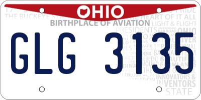 OH license plate GLG3135