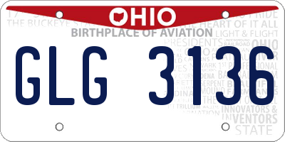 OH license plate GLG3136