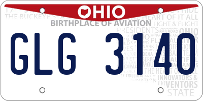 OH license plate GLG3140