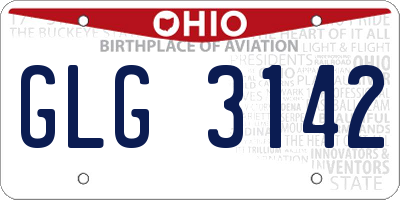 OH license plate GLG3142