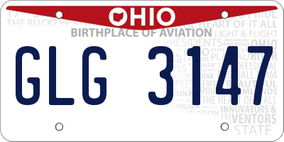 OH license plate GLG3147