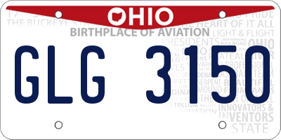 OH license plate GLG3150