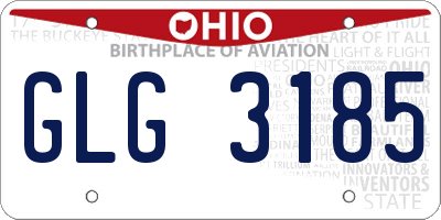 OH license plate GLG3185