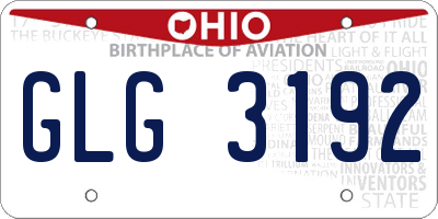 OH license plate GLG3192