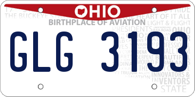 OH license plate GLG3193
