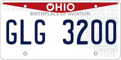 OH license plate GLG3200