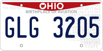 OH license plate GLG3205