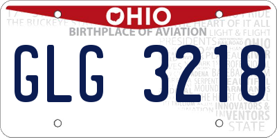 OH license plate GLG3218