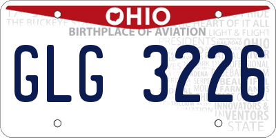 OH license plate GLG3226