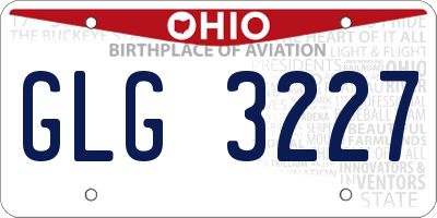 OH license plate GLG3227